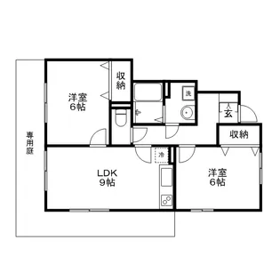 グランモア鶴江【1階】の間取り