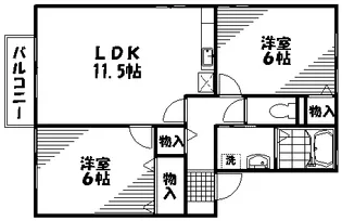ファミール三筋 B棟【2階】の間取り