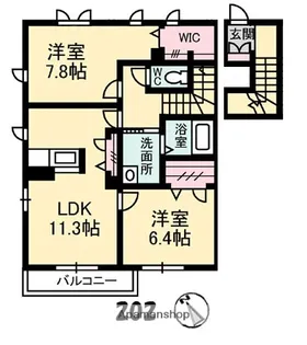 広島県東広島市黒瀬町大多田【アパート】の間取り