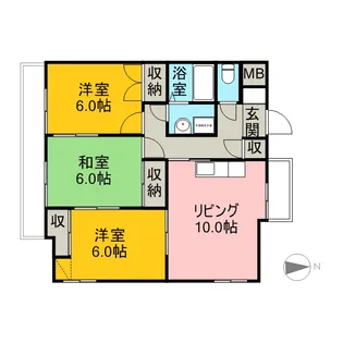 パークハイム中央【205号室】の間取り