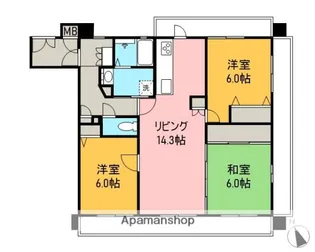 サンスクエア西条朝日町【801号室】の間取り