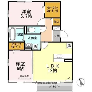 リビングタウン西条東 A棟【2階】の間取り