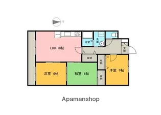 パインコート鏡山【1階】の間取り