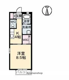 カーサ・ア・コルテⅠ【2階】の間取り