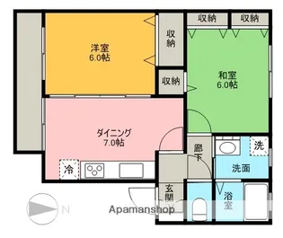 ビューコート寺家【1階】の間取り