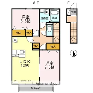 アザレアコートアミカC【2階】の間取り