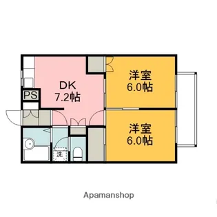 ブリランテB【203号室】の間取り