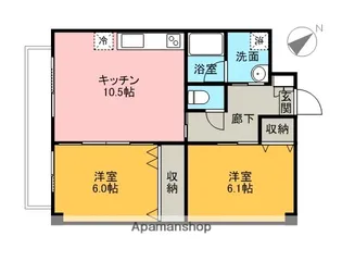 メゾン・デュ・ベール鏡山【1階】の間取り