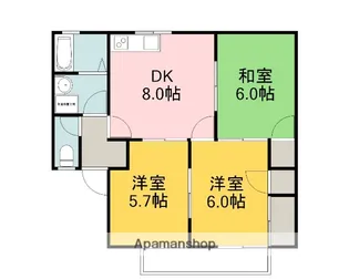 コスモポリスI棟【102号室】の間取り