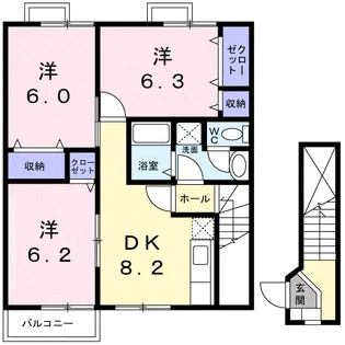 青空館A【2階】の間取り