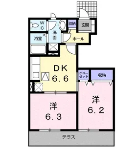 サンビレッジ オノA【1階】の間取り