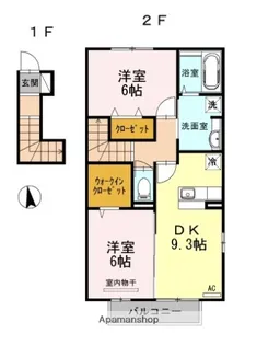 カーサアリエッタB棟【2階】の間取り