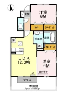 カーサアリエッタC棟【1階】の間取り