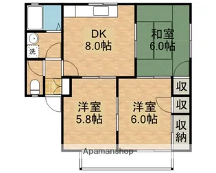 コーポ三ッ城【201号室】の間取り