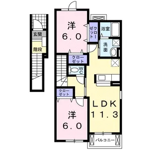 カントリー ビューA【2階】の間取り