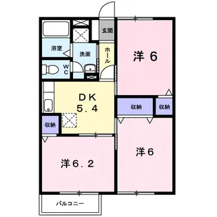 グリーンハイツ下賀茂【2階】の間取り