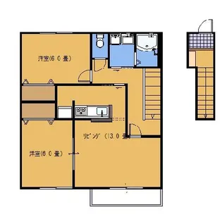 エル・プレール西高屋【202号室号室】の間取り