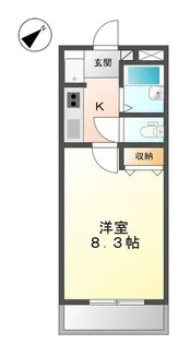 サンパティオ幸本 Ⅱ【102号室】の間取り