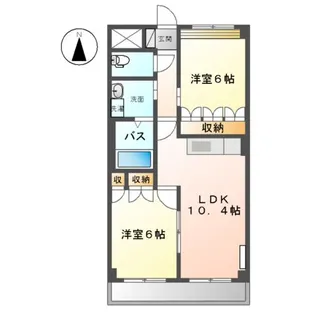 サン・ソレイユ西条 弐番館【3階】の間取り