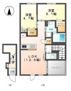 ボヌール【2階】の間取り