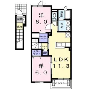 M’S GARDEN 田口 Ⅱ【2階】の間取り