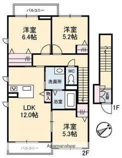 SERENA GARDEND棟【2階】の間取り