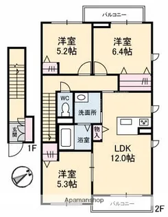 SERENA GARDEND棟【2階】の間取り