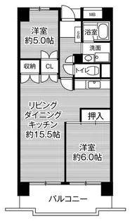 ビレッジハウス高美が丘タワー1号棟【13階】の間取り