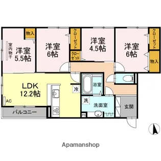 ピアチェーレアミカ【2階】の間取り
