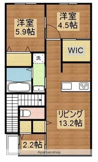 シャングリラA【201号室】の間取り