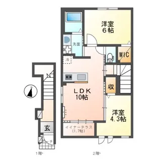 ラ・ルーチェ米満【2階】の間取り