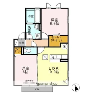 セジュールグランデ B棟【1階】の間取り