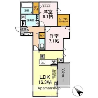 グランフィールド・イオ【1階】の間取り