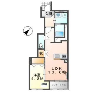パームコート長尾【1階】の間取り