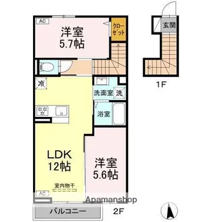 D−ROOM八本松東【2階】の間取り