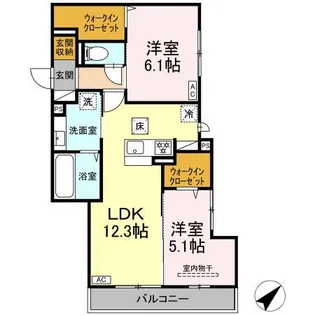 プレミア西条中央B棟【3階】の間取り
