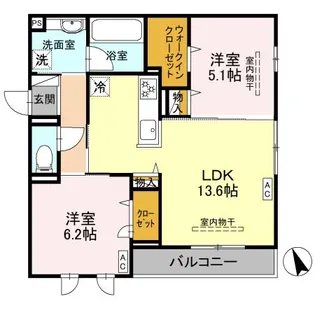 WISTERIA寺家【2階】の間取り