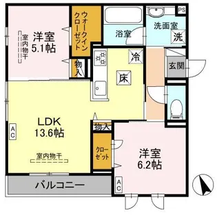 WISTERIA寺家【1階】の間取り
