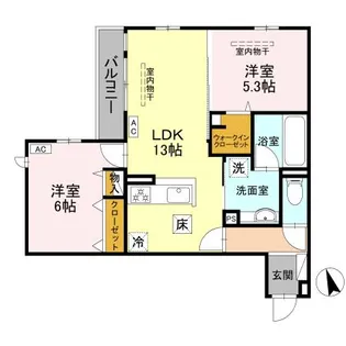 WISTERIA寺家【1階】の間取り