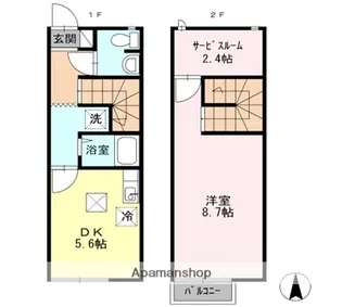 リースランド三永B−2【B22号室】の間取り