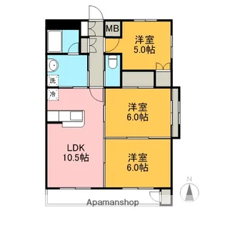ハートフルKAGAMIⅠ【205号室】の間取り