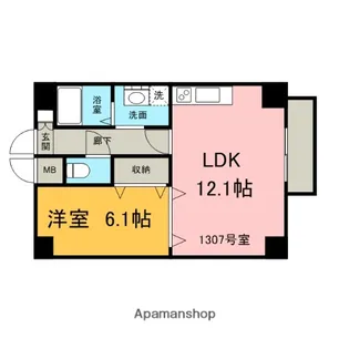 東広島SEA PLACE【1308号室】の間取り