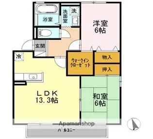 ジュネスⅡ【1階】の間取り