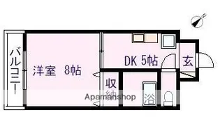 晩讃舘【406号室】の間取り