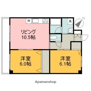 メゾン・デュ・ベール鏡山【203号室】の間取り