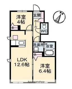 パッサーレ 参番館【1階】の間取り