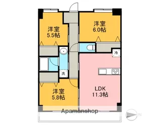 ヴァントゥールベルジェ【602号室】の間取り
