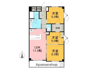 ナイアスグランフィル【301号室】の間取り