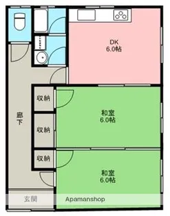 中長者貸家【2号室】の間取り