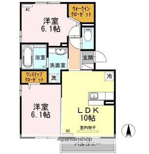 ソレイユA棟【2階】の間取り